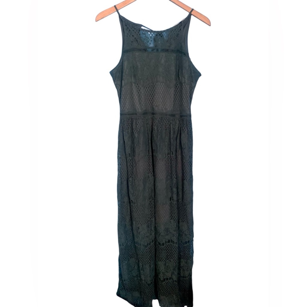Altar'd State Green Lace Crochet Maxi Dress Boho Festival Fairy Size XS